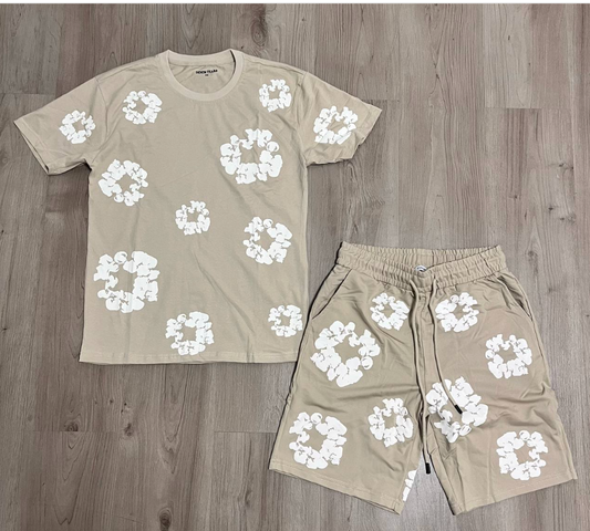 Conjunto Corto Denim Taser Beige